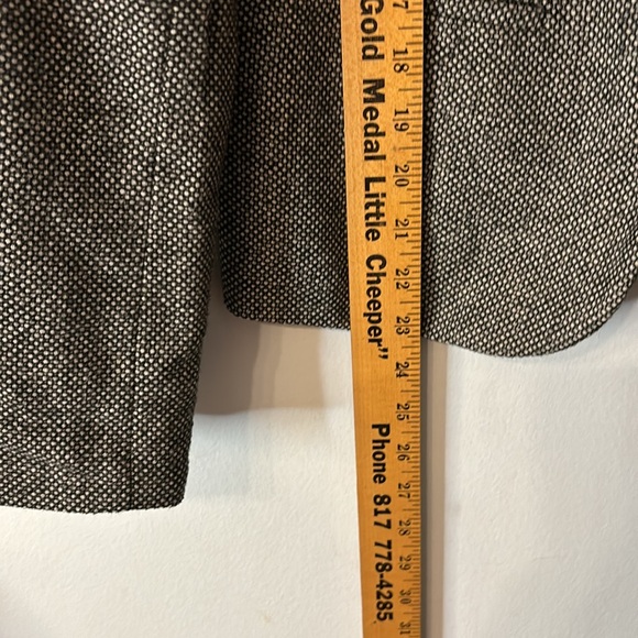New Without Tags Herringbone Blazer Jacket Sz 4 Front Pockets Contrast Sleeves - Picture 13 of 13